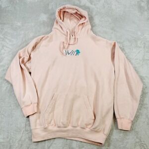 Zuni Sportswear Mens Peach Embroidered Logo Hoodie Pullover Casual Size M